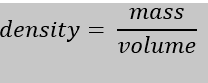 density equal mass divided by volume